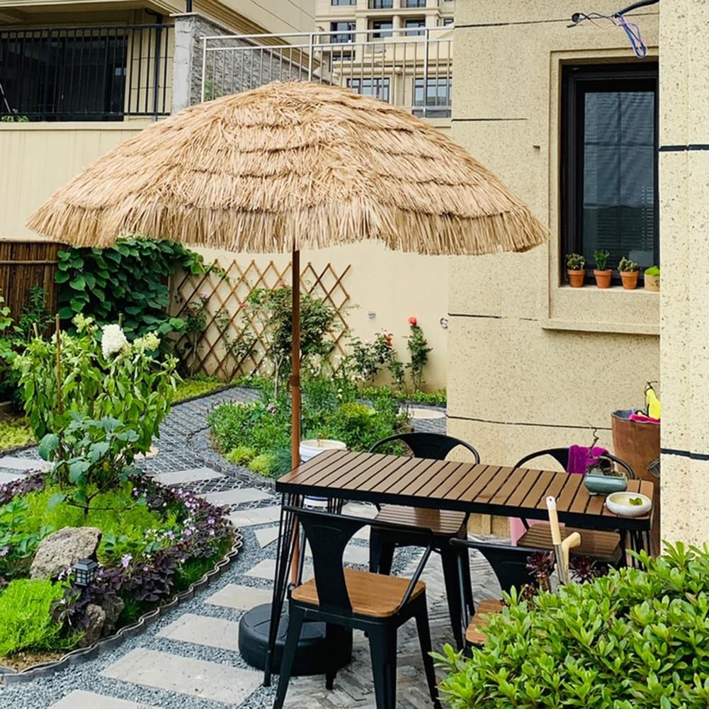 Haiian Trzecha Parasol 160/200/240 cm Outdoor Przenośna troala Tiki Hut Parasol Przechylny parasol przeciwsłoneczny z 8 żeberkami (5,2 ft / 160 cm)