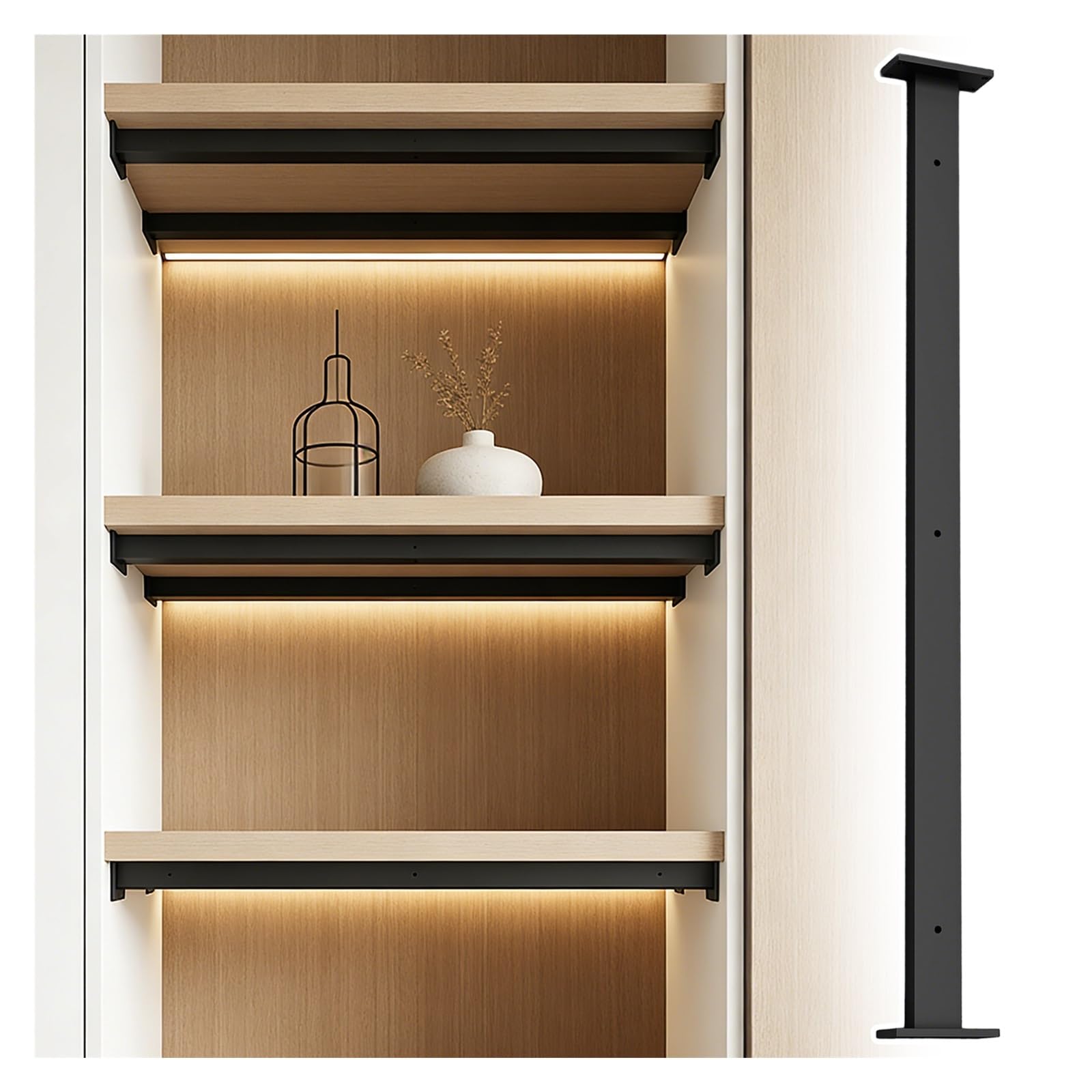 AMUFJJ escuadras para estanterias Soporte De Estante para Encimera, Barra De Soporte Personalizada, Estantería/gabinetes/Banco De Trabajo De Garaje, Soporte De Estante(4 Pack,70cm/27.6")