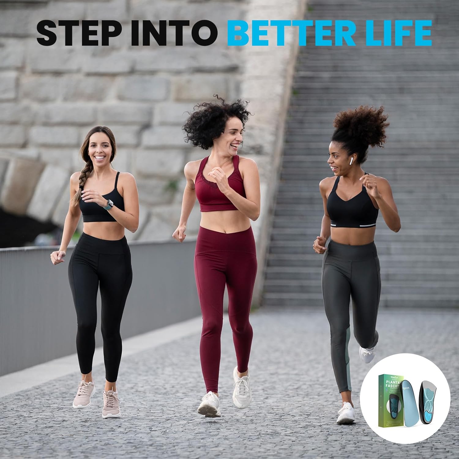 Welnove Plantar Fasciitis Relief Insoles - 3/4 Anti-Slip & Arch Support Inserts - Plantar Fasciitis Insoles - Heel Cups Orthotic Cushions - Women's 6-10, Men's 6-8 - Image 4