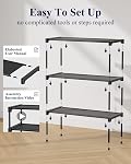 Kitsure Raquette de chaussures - Étagère en cuir non tissé, Organisateur de chaussures pour placard, Entrée, Garage & Corridor, étagères empilables, 70 x 30 x 47cm, noir