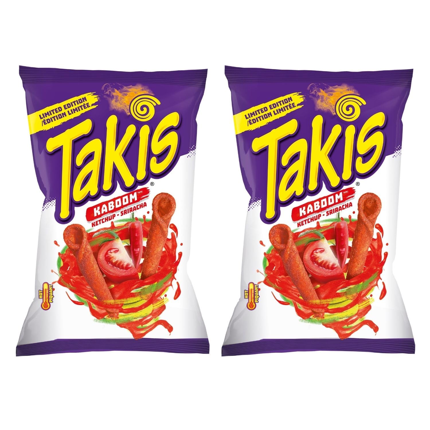 Takis Kaboom Ketchup-Sriracha Rolled Tortilla Chips, 280g/9.9oz (Pack of 2) Shipped from Canada
