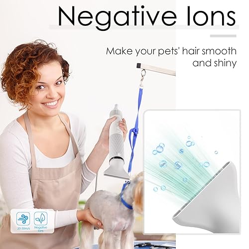 Miniatura 7 de ThinkPet Secador de pelo para perros para aseo de mascotas, soplador de fuerza de alta velocidad, ligero y portátil para perros pequeños, medianos y