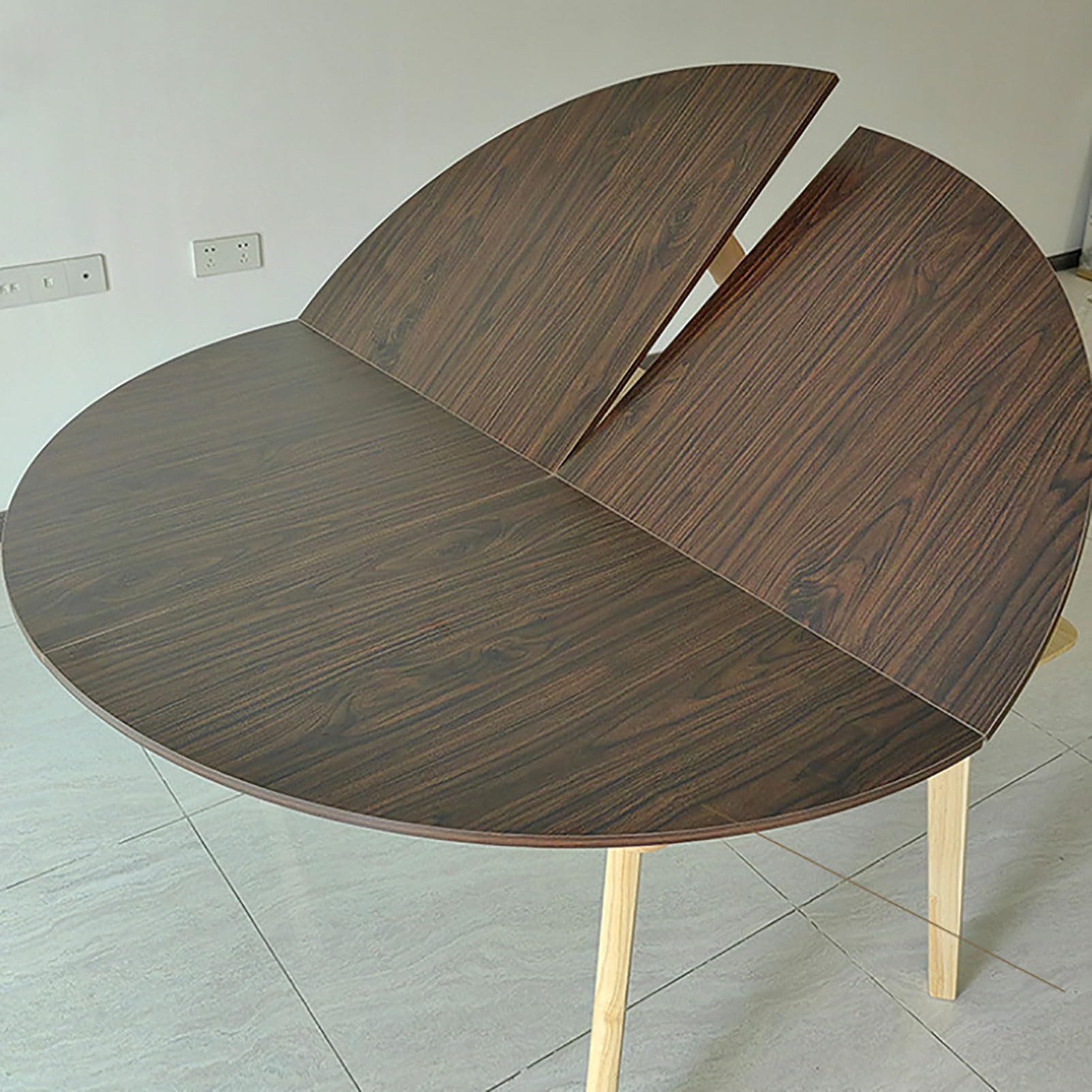 Table ronde pliable 130 cm pour repas au jardin et intérieur