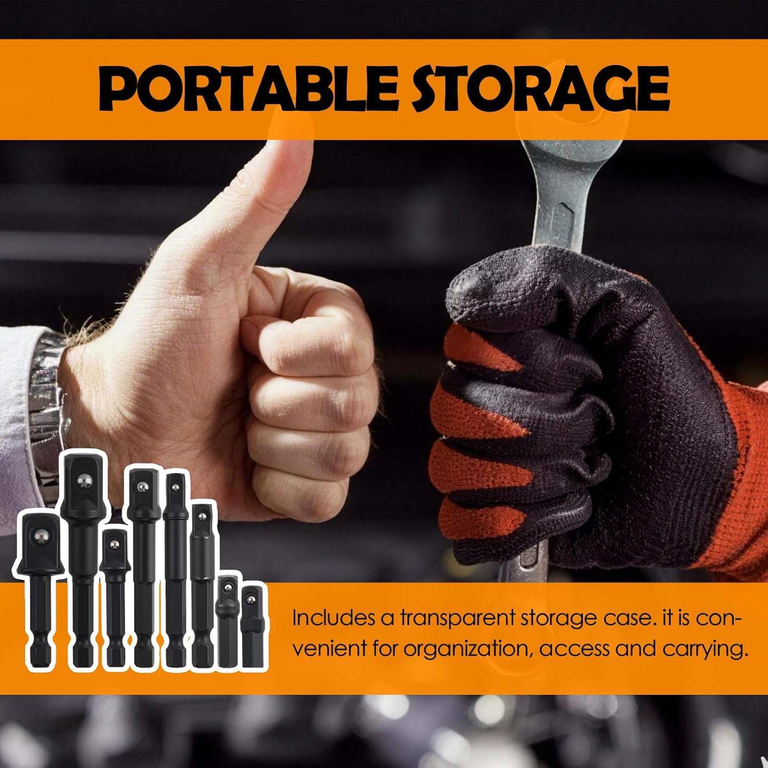 8PCS Drill Socket Adapter Set,1/4" Hex Shank to 1/4" 3/8" 1/2" Impact Socket Adapter Set,High Hardness Sockets Adapters for Drill Fit for Power Drills Impact Driver Wrench