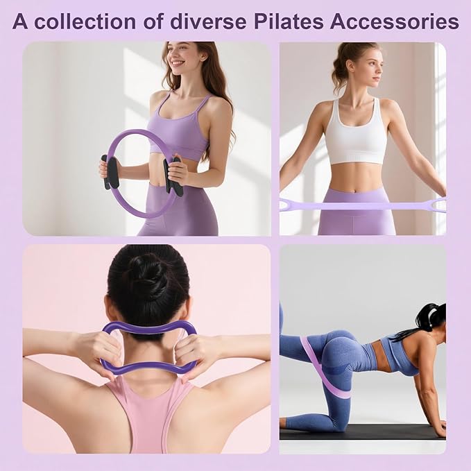 Set de Anillo y Pelota de Pilates con 5 Bandas de Resistencia miniatura 6