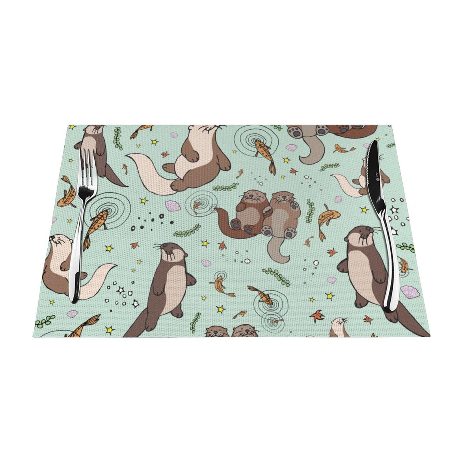 Sets de table loutre antidérapants et lavables pour protéger votre table