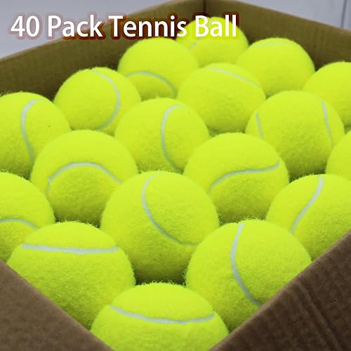 Miniatura 2 de Pelotas de tenis, paquete de 40 pelotas de tenis de entrenamiento, tenis de práctica de alta elasticidad para principiantes, pelotas de ejercicio