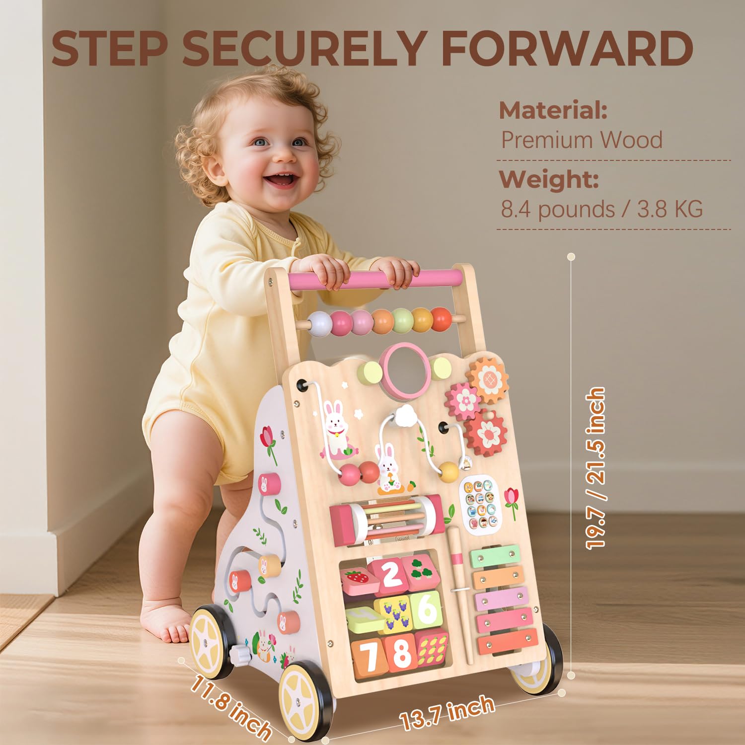 Giocattolo scorrevole in legno per imparare a camminare per bambini BPW668