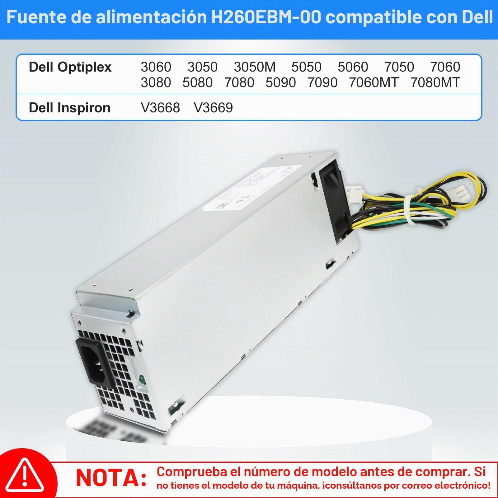 S-Union H7X3F H260EBM-00 - Fuente de alimentación (260 W, compatible con Dell OptiPlex 3050 3060 3050M 5050 5060 7060 7080 3080 5080 5090 7090 7080MT página
