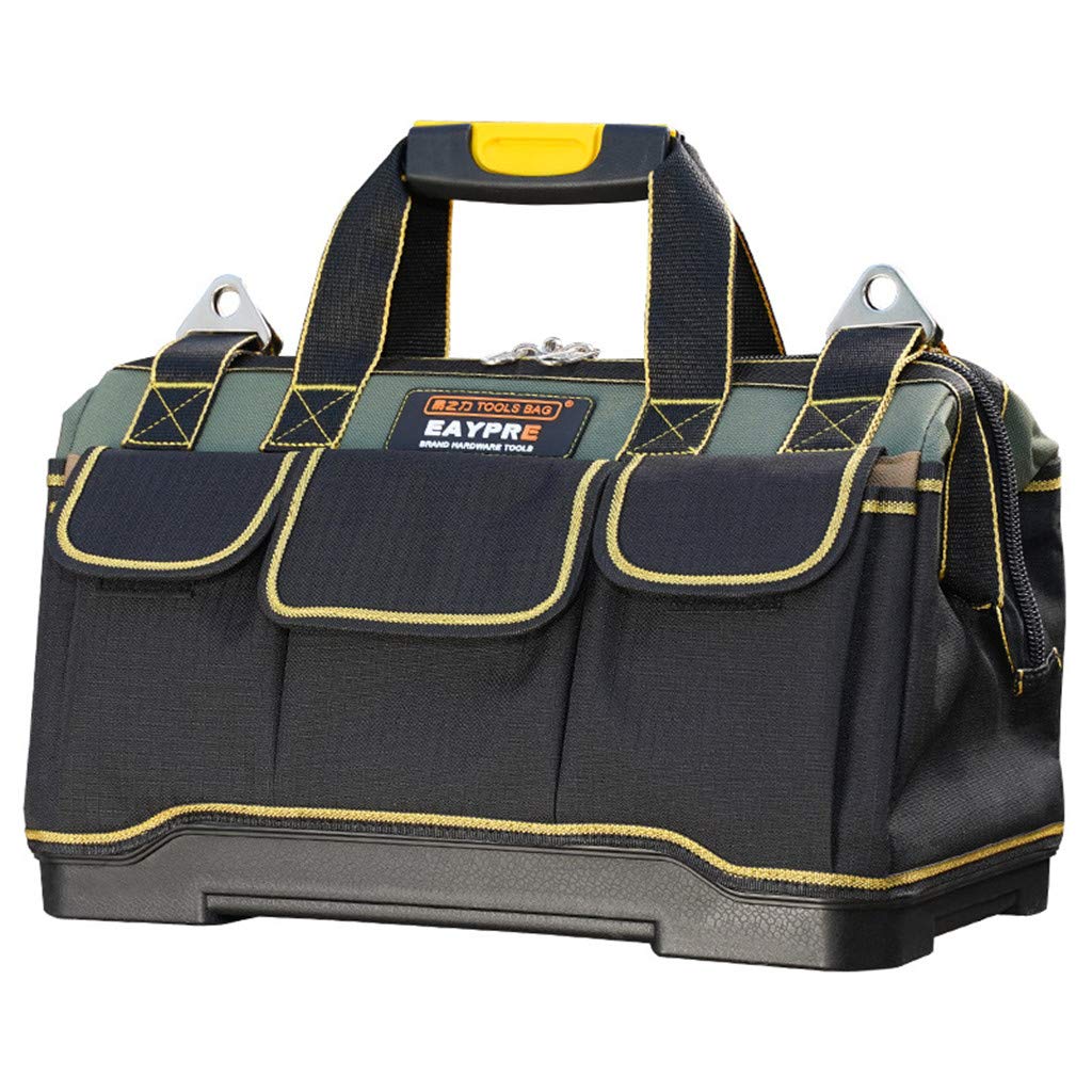 Tool Bag 11-inch 14 Inch Upgraded with PVC Base Tool Storage Bag Waterproof Tools Bag with Shoulder Strap (14 Inches)