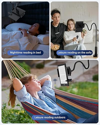 Miniatura 9 de Soporte para Kindle con girador de páginas remoto  Soporte manos libres para leer en la cama o el escritorio - Compatible con Kindle Paperwhite,