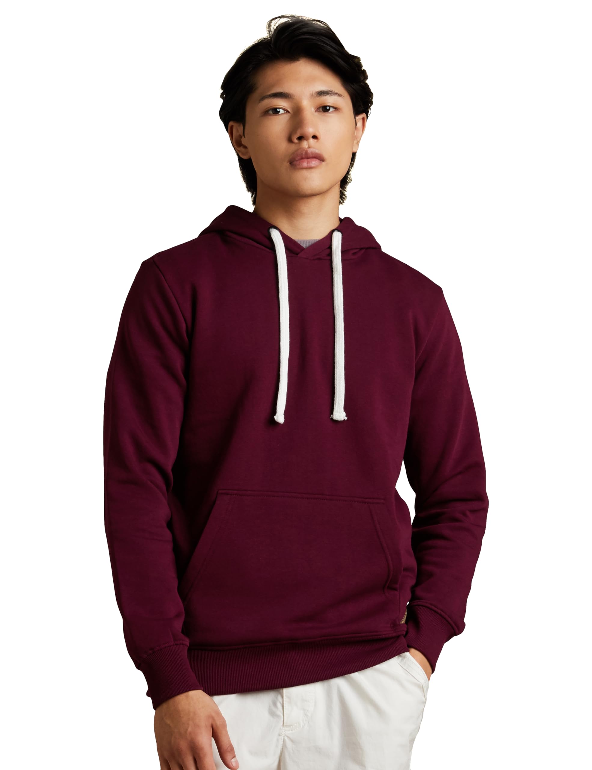 amazon brand - symbol Men's Cotton Blend Hooded Sweatshirt | Drawstring & Kangaroo Pocket (Available in Plus Sizes)-picture-32