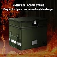 Vista 7 de Caja de archivos DocSafe con cerradura, caja de documentos ignífuga multicapa, organizador de almacenamiento de archivos plegable