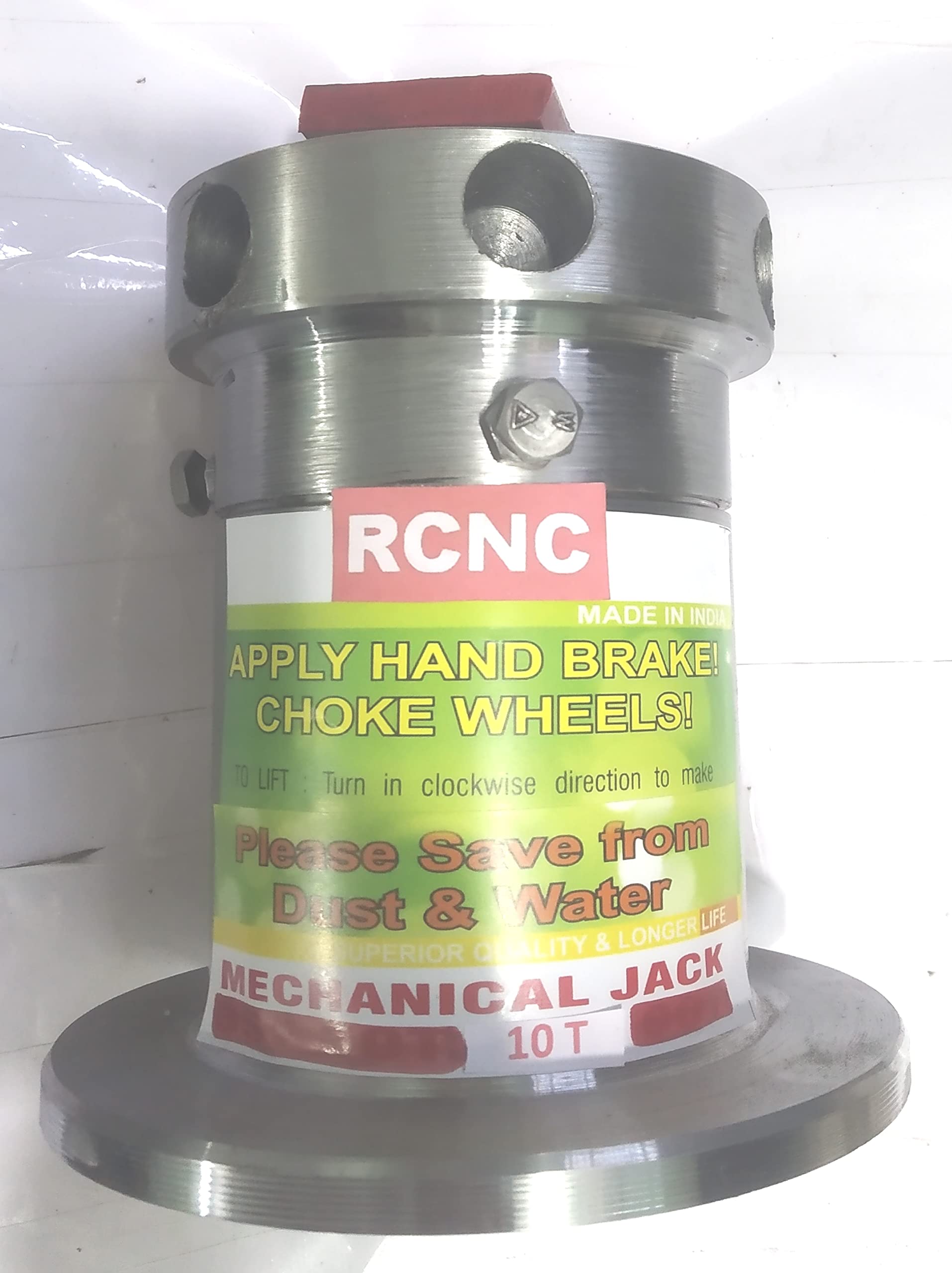 RCNC ® Mechanical Jack for Auto 10,000 Kgs | Ideal for use with Auto, E Rickshaw etc. | Portable | Leak-Proof | Heavy Base | Lifting Range: 150-345 mm | Don't Combine Multiple Jacks in 1 Order Label-image-0