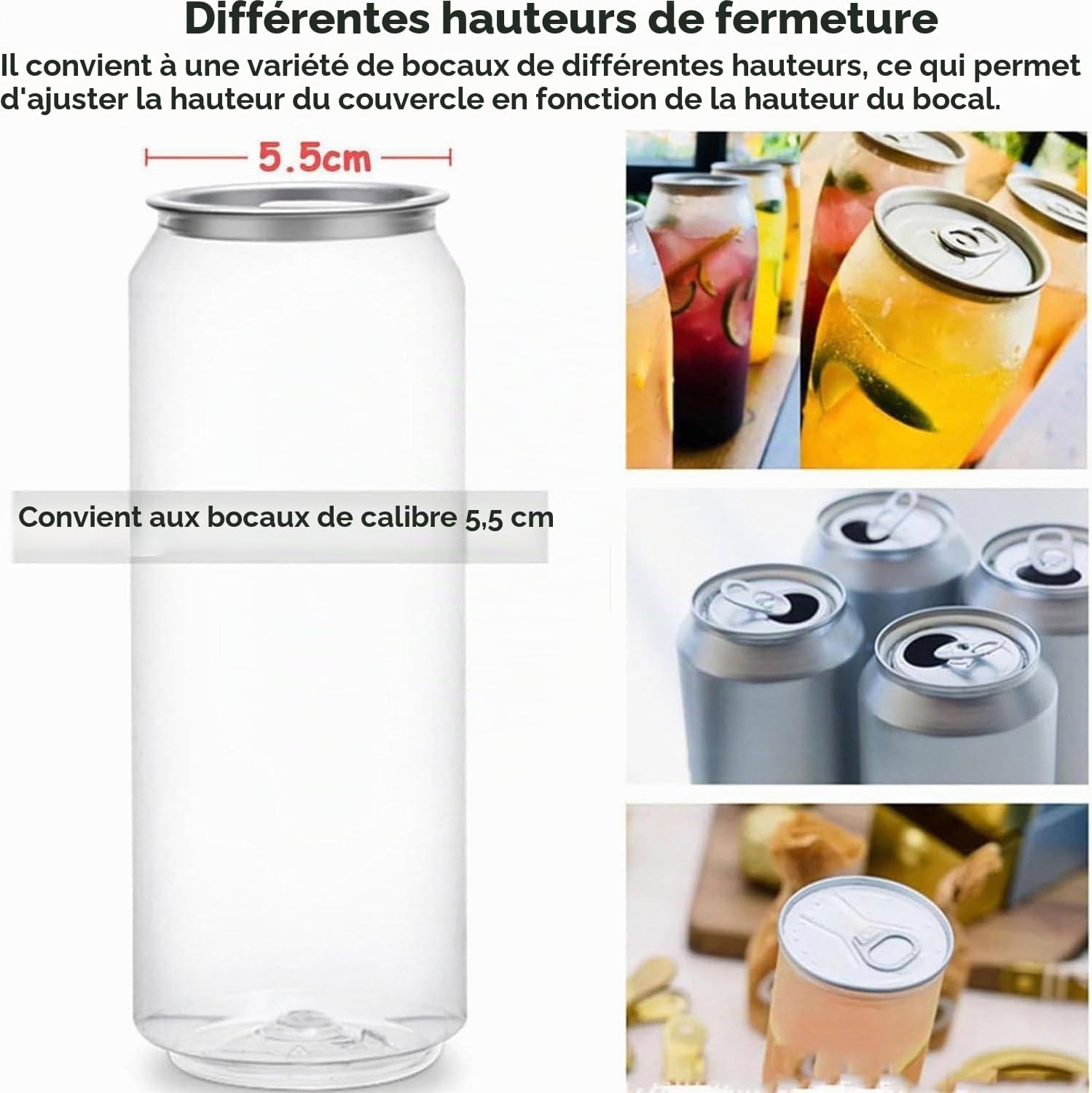 Scelleuse Commerciale Canettes+Machine à Capsuler Automatique+Écran LED & 5.5cm Diamètre+Scellage Rapide Efficace+Canettes Soda/Lait Thé+Parfaite pour Magasins de Boissons White