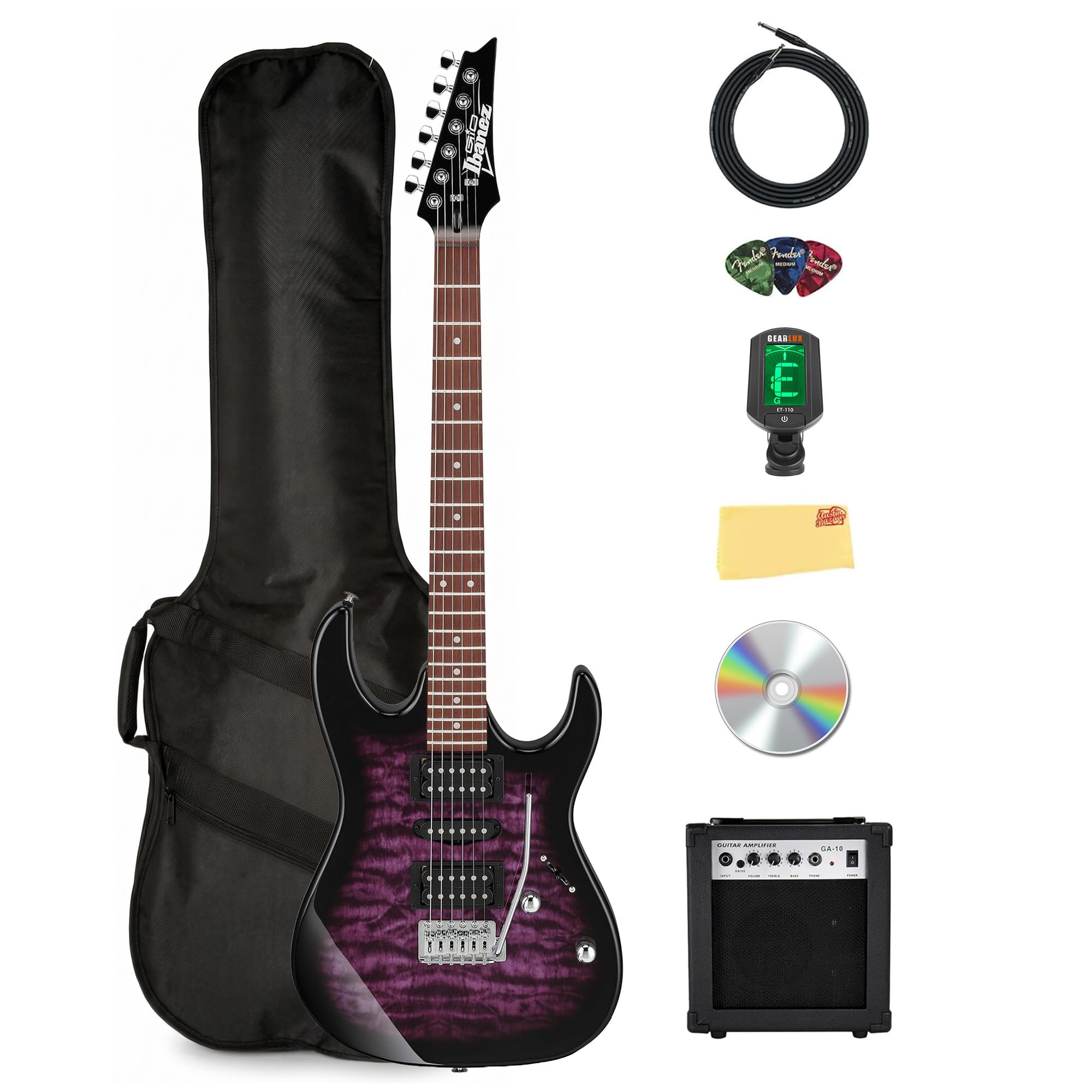 Amazon.com: Ibanez GRX70QA RG Gio Electric Guitar - Transparent