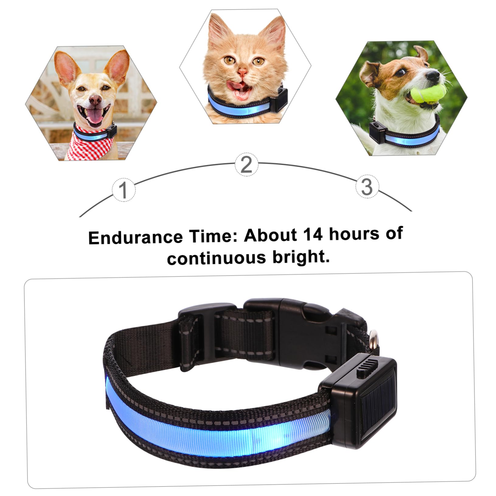 SUPVOX 3ensembles Collier Lumineux pour Chien LED Rechargeable USB Collier De Sécurité Nocturne pour Animaux De Compagnie Étanche