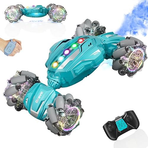 Miniatura 9 de Coche de juguete a control remoto para niños, auto de acrobacias RC con detección de gestos, autos RC para niños de 8 a 12 años, autos giratorios