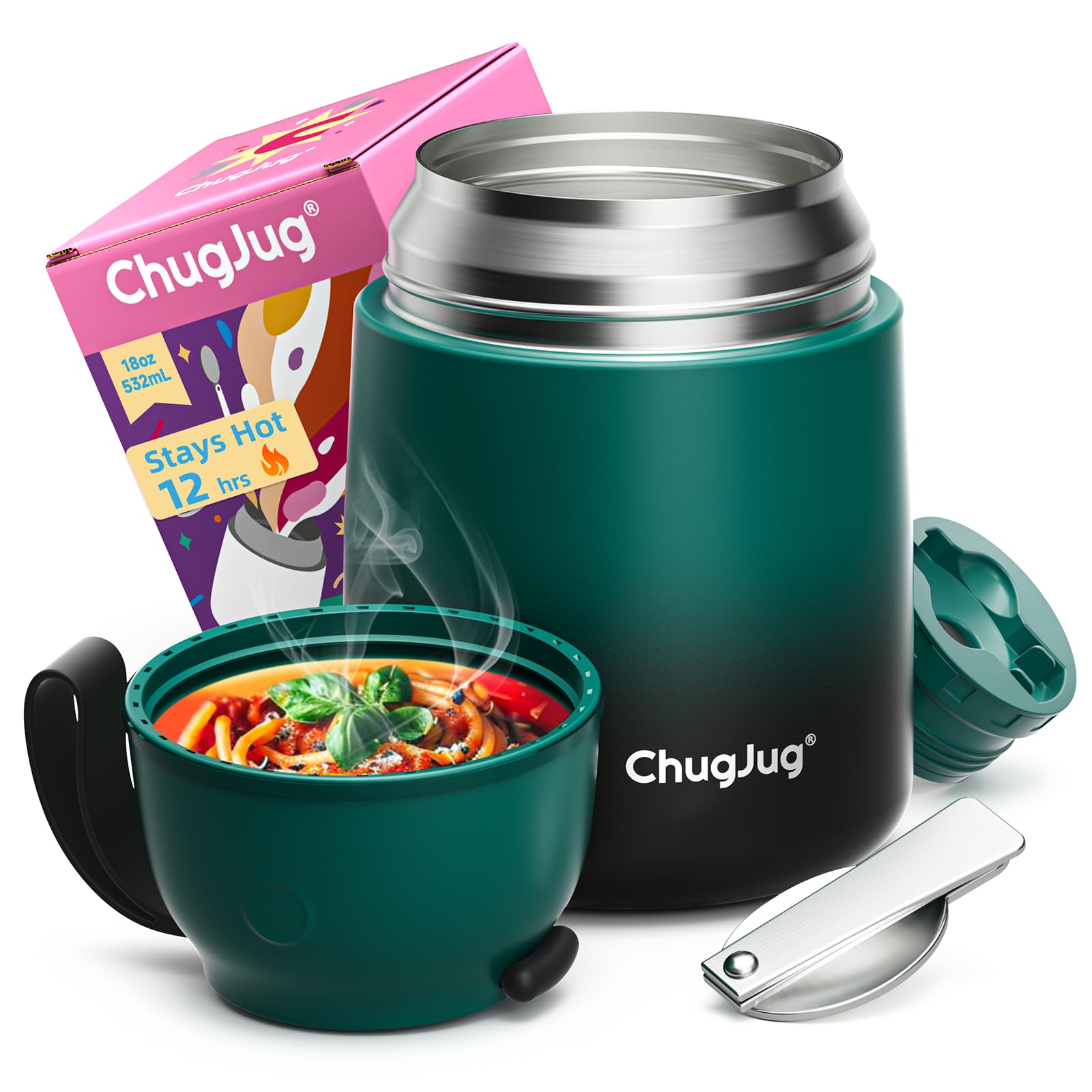 Thermo for Hot Food | 18 oz Food Thermo with Spoon, Leakproof Soup Thermo