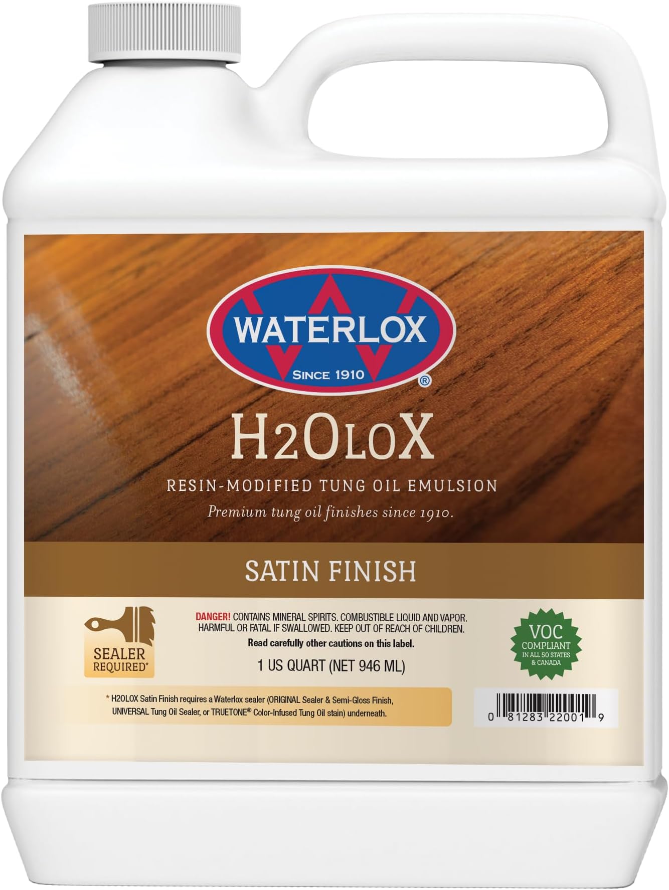 Waterlox H2OLoX Water Based - Satin Finish - Quart