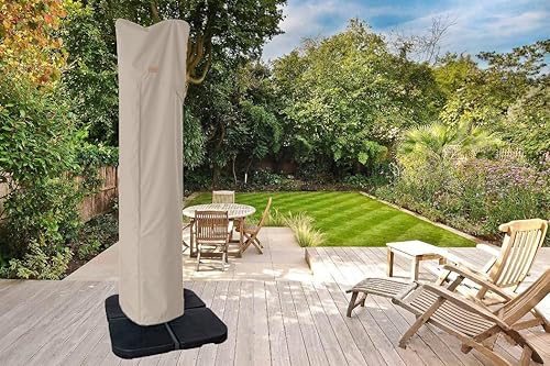 Miniatura 29 de Funda para sombrilla de patio de 6 a 9 pies, resistente a la decoloración, impermeable y duradera, con cremallera y barra, caqui desierto Mercado