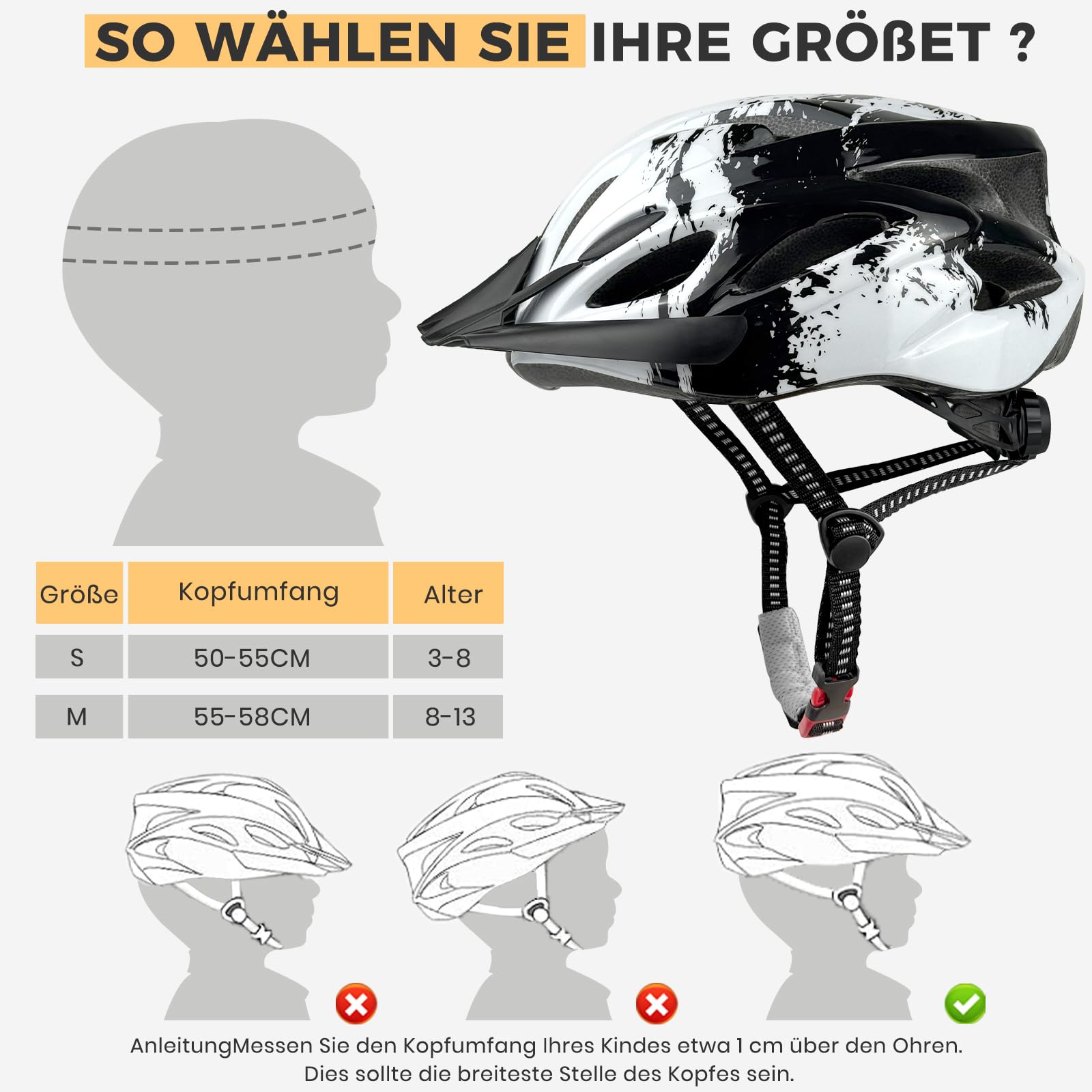 LeapBeast Fahrradhelm Kinder, Verstellbarer Kinderhelm für Jungen und Mädchen im Alter von 3-13 Jahren, Mehrere Belüftungen Helm, Multisport-Kinderhelm mit Visier, Schutzhelm