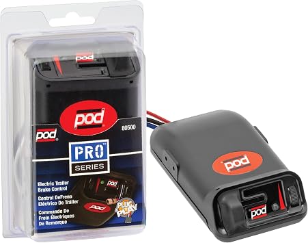 Pro Series 80500 POD Trailer Time-Delay Electric Brake Controller for Trailers with 1-2 Axles, Compatible with Ford, GM, Chevy, Dodge, RAM, Toyota, Jeep, and More with 2 and 4 Brakes