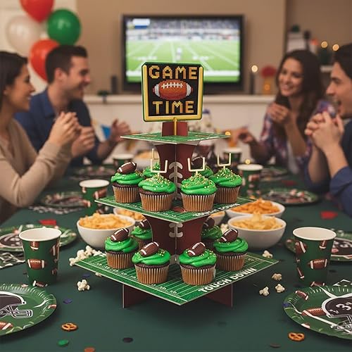 Miniatura 5 de Torre de torta de fiesta temática de baloncesto, soporte para cupcakes de baloncesto (cuadrado - baloncesto)