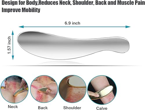 Miniatura 2 de Gua Sha Tools, herramienta de raspado de acero inoxidable, tabla de masaje, herramienta quiropráctica, herramienta de terapia física, gran