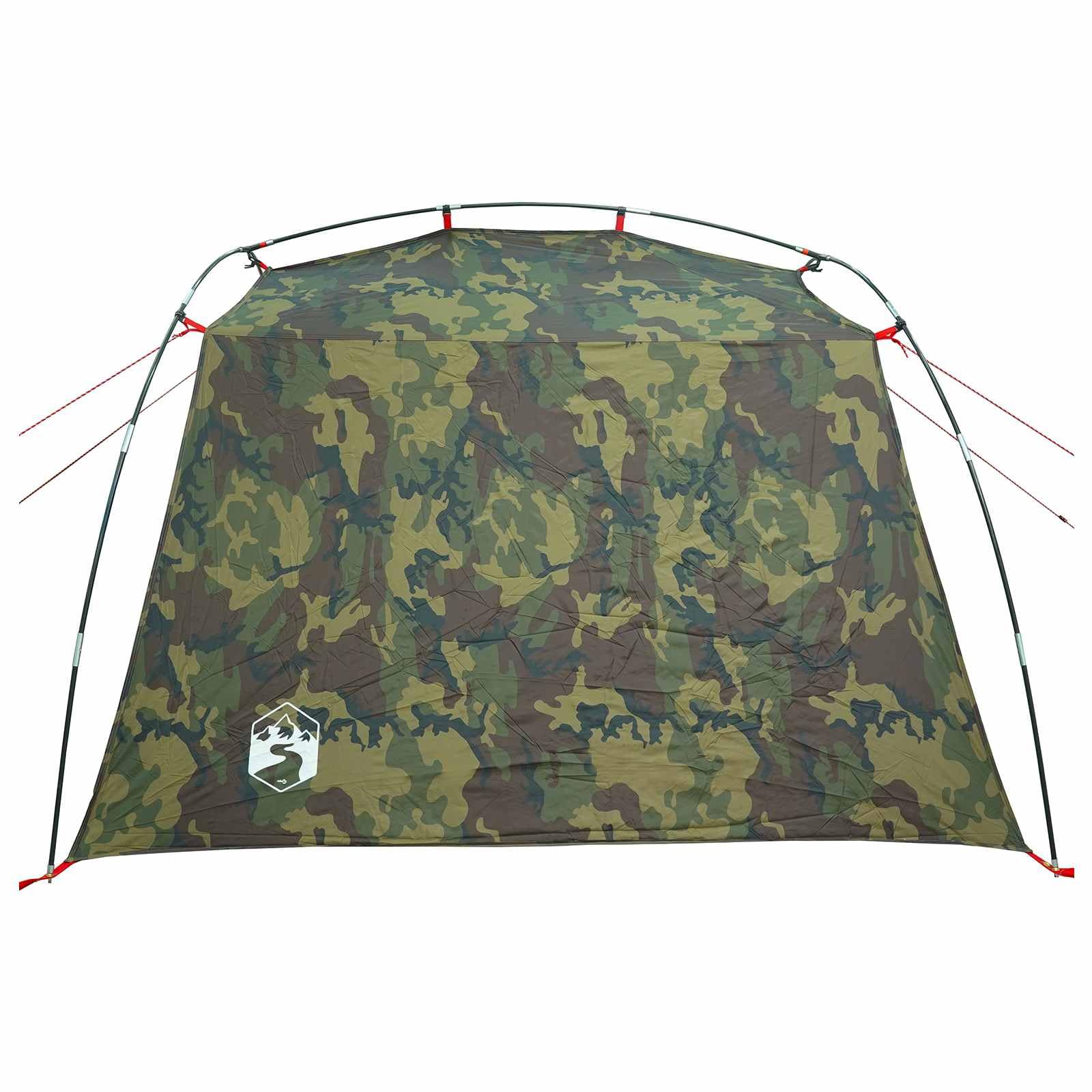 Tunnelzelt Tarnung aus 185T Polyester mit PU-Beschichtung, 4-Personen, wasserdicht und Winddicht, leichtes Campingzelt mit Mesh-Belüftung für Outdoor Trekking, Strand, Festival