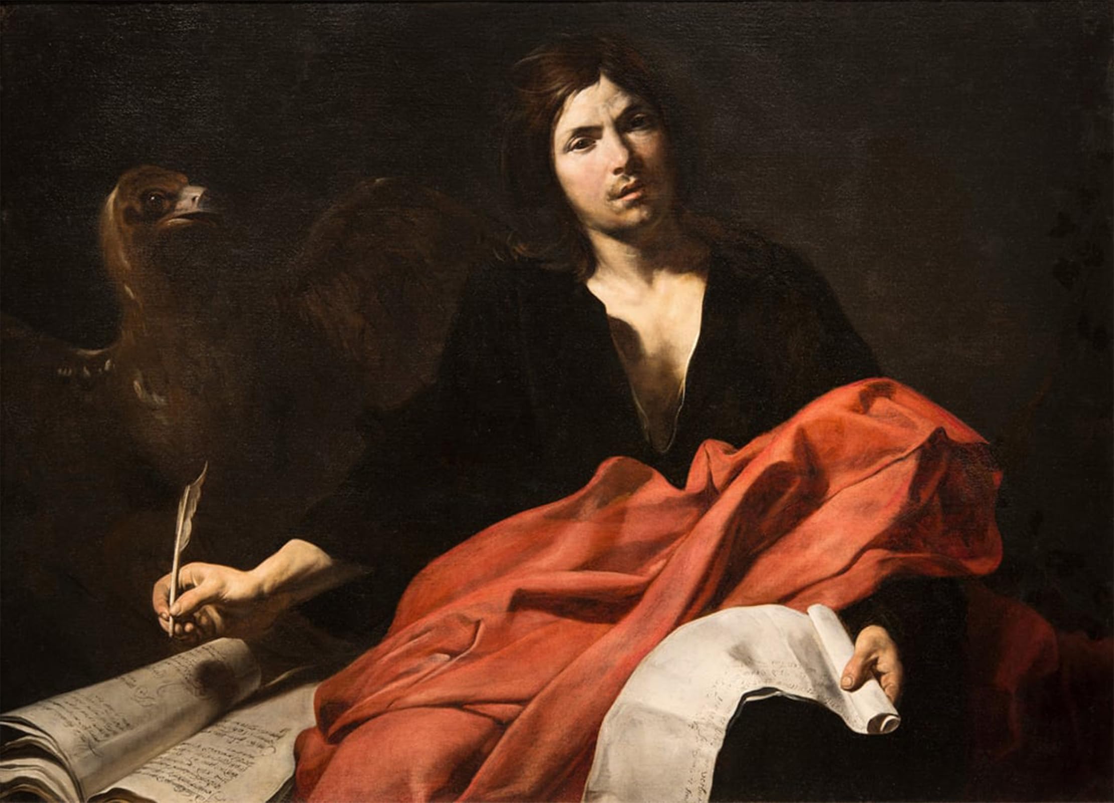 Yimacbjxx No Frame Famous Painting Modern Prints Decorative Paintings Saint The Evangelist By Valentin De Boulogne Poster Painting Art For Home Decor 60X90cm