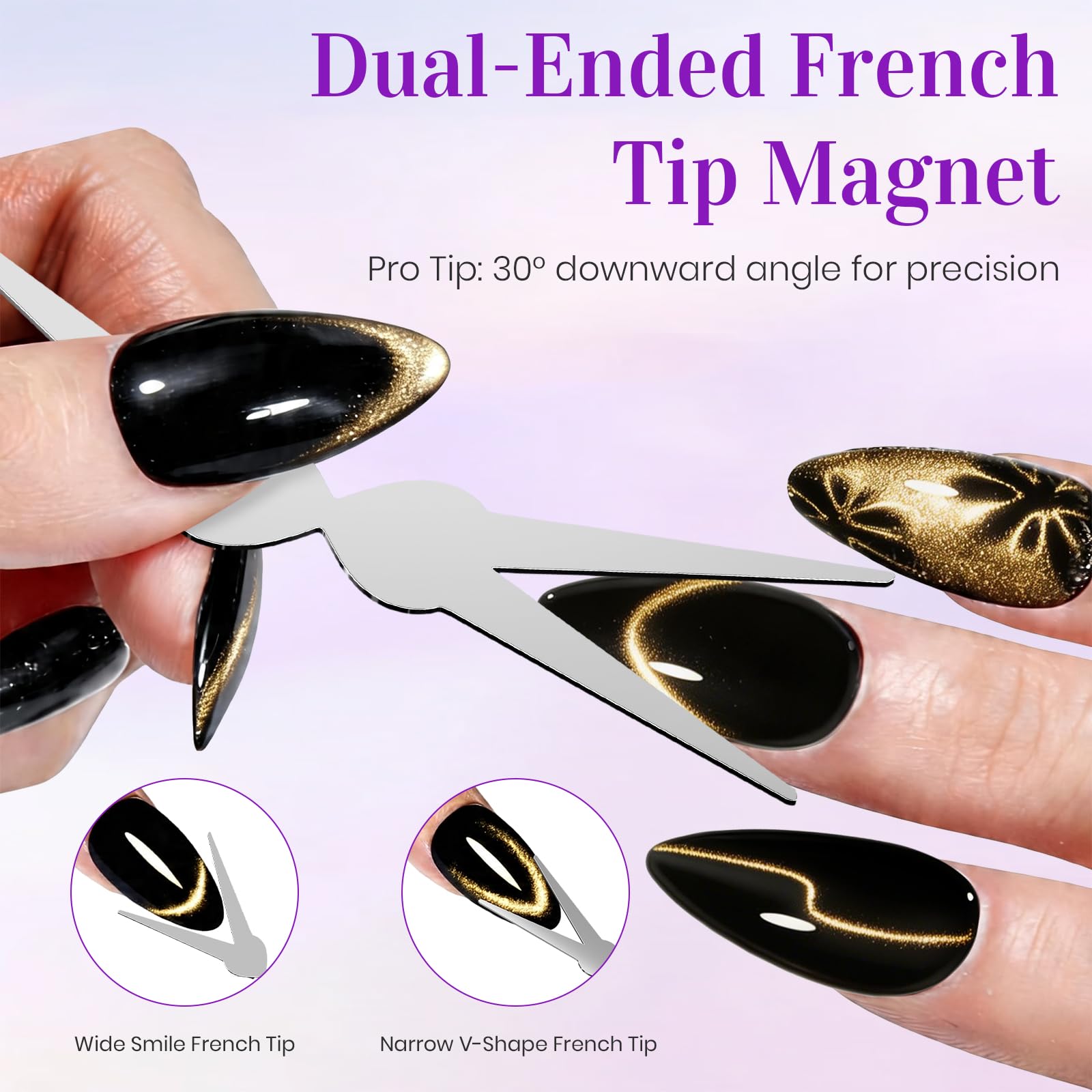 Katzenaugen-Magnet-Nagelkunst-Werkzeuge, vielseitiges magnetisches Design-Set, ideal für Katzenaugen, 3D-Nagelkunst und DIY-Glas-Katzenaugen-Effekte, einfach zu verwenden für Anfänger und Profis