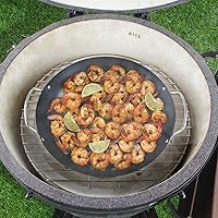 Vista 7 de Wok redondo para parrilla con asa para cesta de verduras de huevo verde, accesorio de barbacoa, herramientas de barbacoa para M/L/XL Accesorios