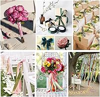 Vista 4 de Cinta de satén dorada de 3/4 pulgadas x 25 yardas, cinta de tela de color sólido para envolver regalos, manualidades, fabricación de lazos