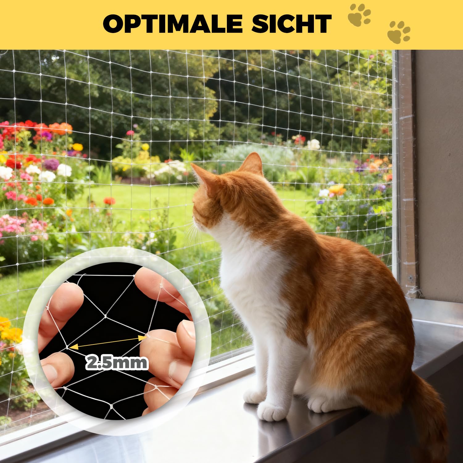 Rete Gatti Trasparente 5x 5m, Rete Anti Uccelli, Rete Anti piccioni, Rete per Gatti, per Tessitura Rete Gatto,Rete per Balcone Esterno,Rete Nylon, Rete da Giardino,Rete Trasparente per balconi