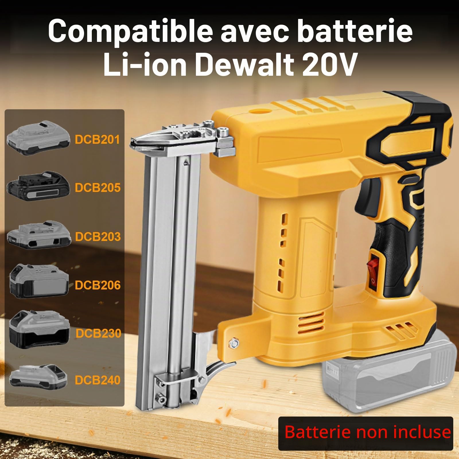 Pistolet à ongles sans fil 2 en 1 pour batterie Dewalt, cloueuse électrique Brad 18GA avec 1000 agrafes à clous 2 modes, 80 coups/min, pour menuiserie, tapisserie