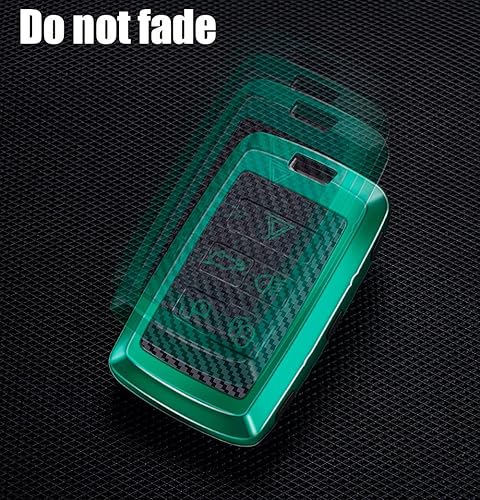 Miniatura 5 de SANRILY Funda para llavero con textura de fibra de carbono para Land Rover Discovery Range Sport Evoque Jaguar XF 2020 2021 con control remoto sin