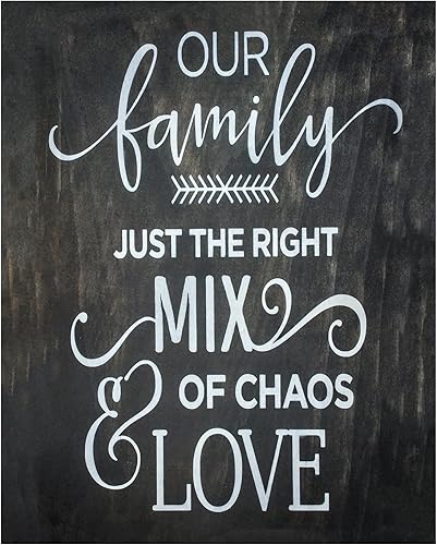 Miniatura 1 de Our Family, Right Mix of Chaos & Love - Family Wall Art, This Lovely Wall Art Print w/Replica Wood Design Is For Home Decor, Living Room Decor. Be