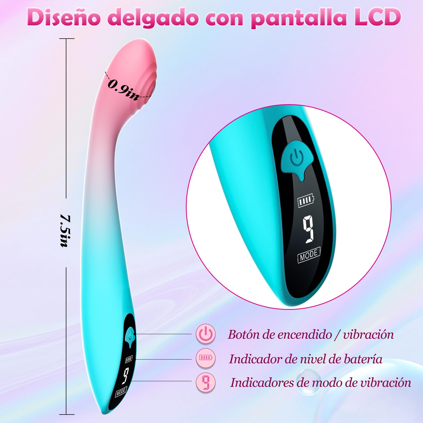 Sex Toýs Vibrador Femenino - Consolador Vibrador para Mujeres y Parejas, Set de Juguetes Eróticos Masculinos Gay Liver Gate Plug con 9 Patrones de Vibración, Estimulador del Clítoris y Punto G
