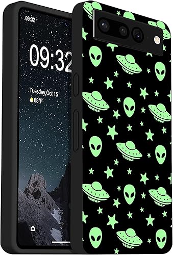 Funda compatible con Google Pixel 6 Pro, diseño misterioso alienígena OVNI a prueba de golpes, suave TPU