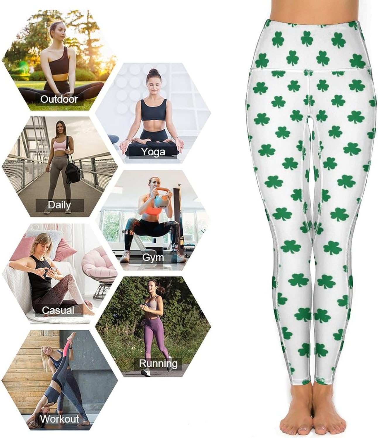 St. Patrick's Day Women Leggings High Waist Yoga Pants with Pockets for Women Tummy Control Workout Trousers - Image 5