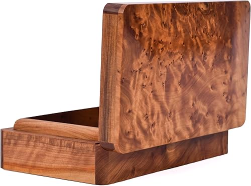 Caja mediana de madera tallada a mano multiusos para recuerdos, organizador de almacenamiento de arte decorativo, caja de joyería, decoración de