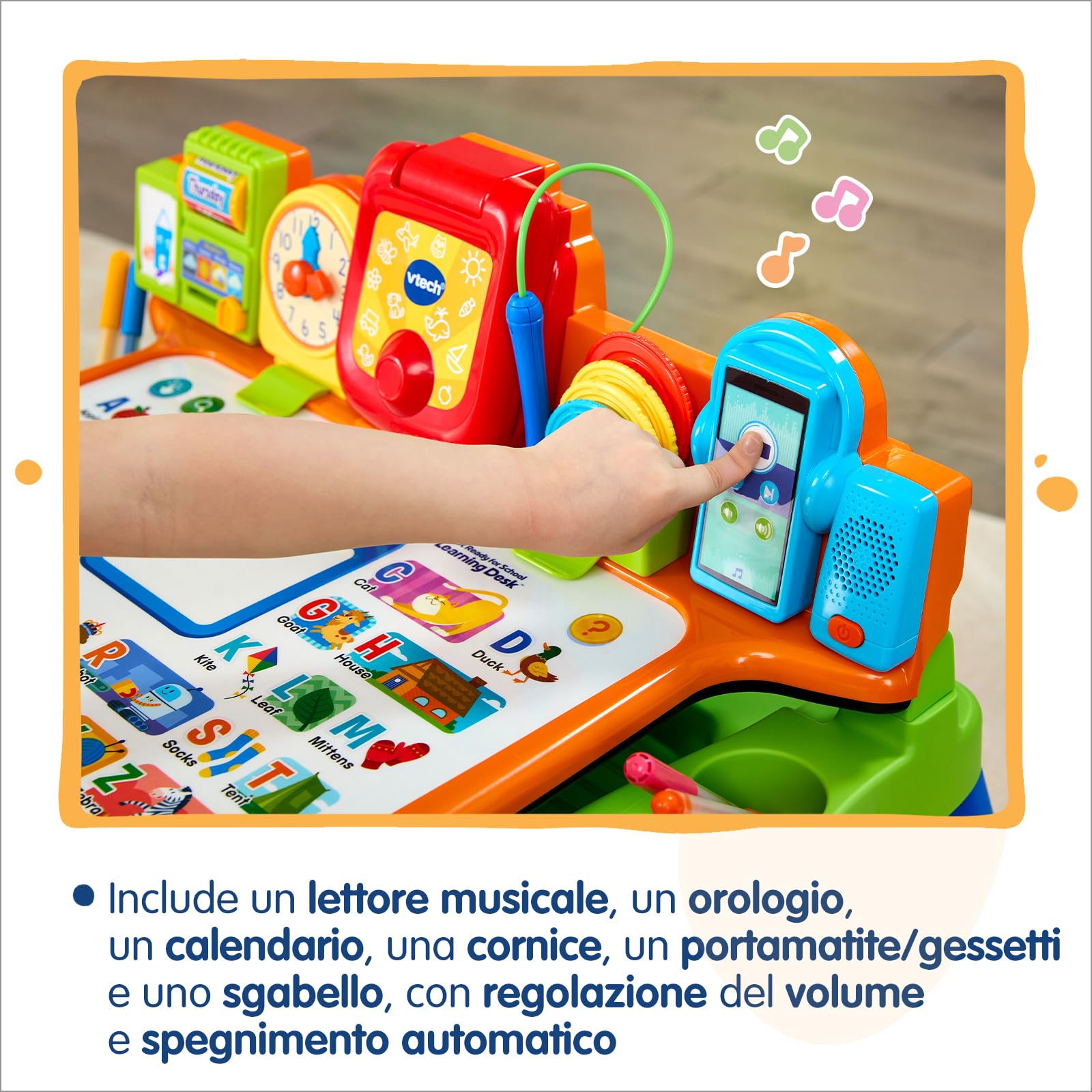 VTech Magico Tavolo Interattivo ToccaImpara 5 in 1 Bambini 3-6 Anni | Funzione Proiettore, Impara a Scrivere e Disegnare, Cavalletto, Lingua Italiana