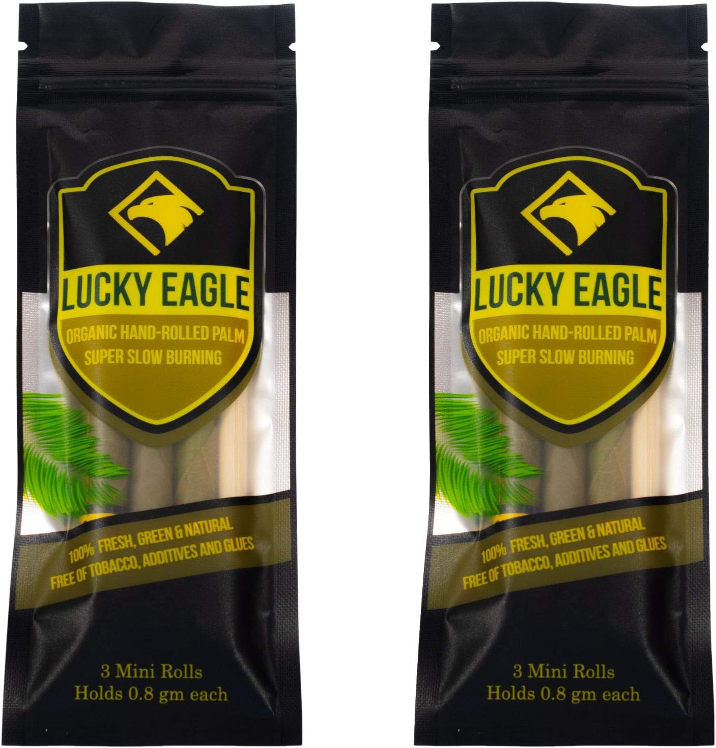 Lucky Eagle PreWrap 6 Mini Rolls - Pre Wrap Palm Leaf Cones - Ready To Use PreRolled Cones (2 Packages)