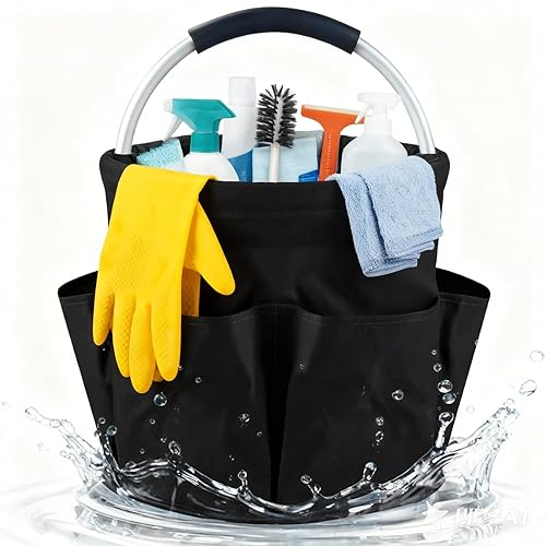 17L Cleaning Caddy With Handle, Foldable Storage Cleaning Product Organizer,