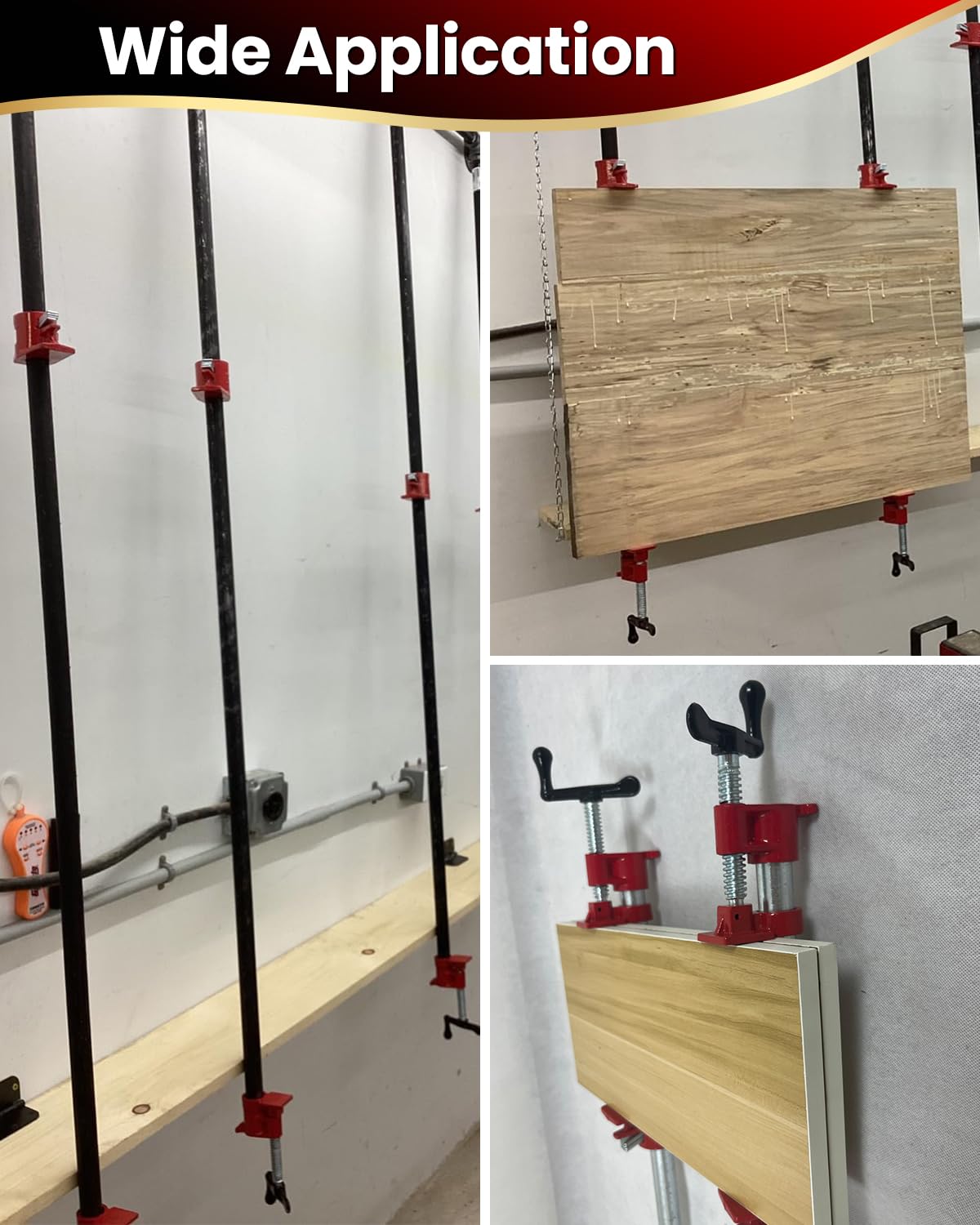 Abrazaderas de tubería para carpintería, abrazaderas de tubería resistentes de 3/4 pulgadas con liberación rápida, abrazadera de tubo ideal para carpintería, mejoras del hogar y proyectos de