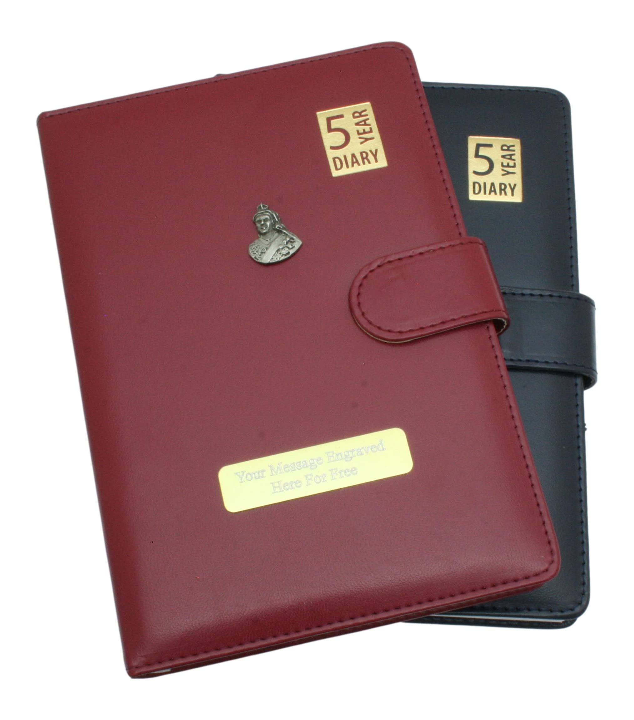 Gamekeepers Cottage gifts Queen Victoria 5 Year Diary Planner A5 Burgundy or Blue & Free Engraving (Blue) 620