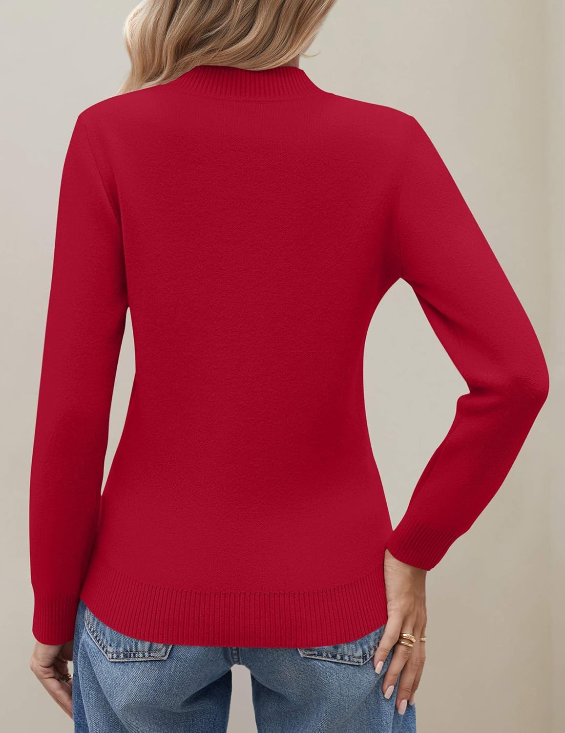 Zeagoo Women's Fleece Sherpa Lined Sweater Mock Neck Long Sleeve Thermal Shirt 2026 Fall Winter Fuzzy Knit Jumper Tops S-XXL - Image 5