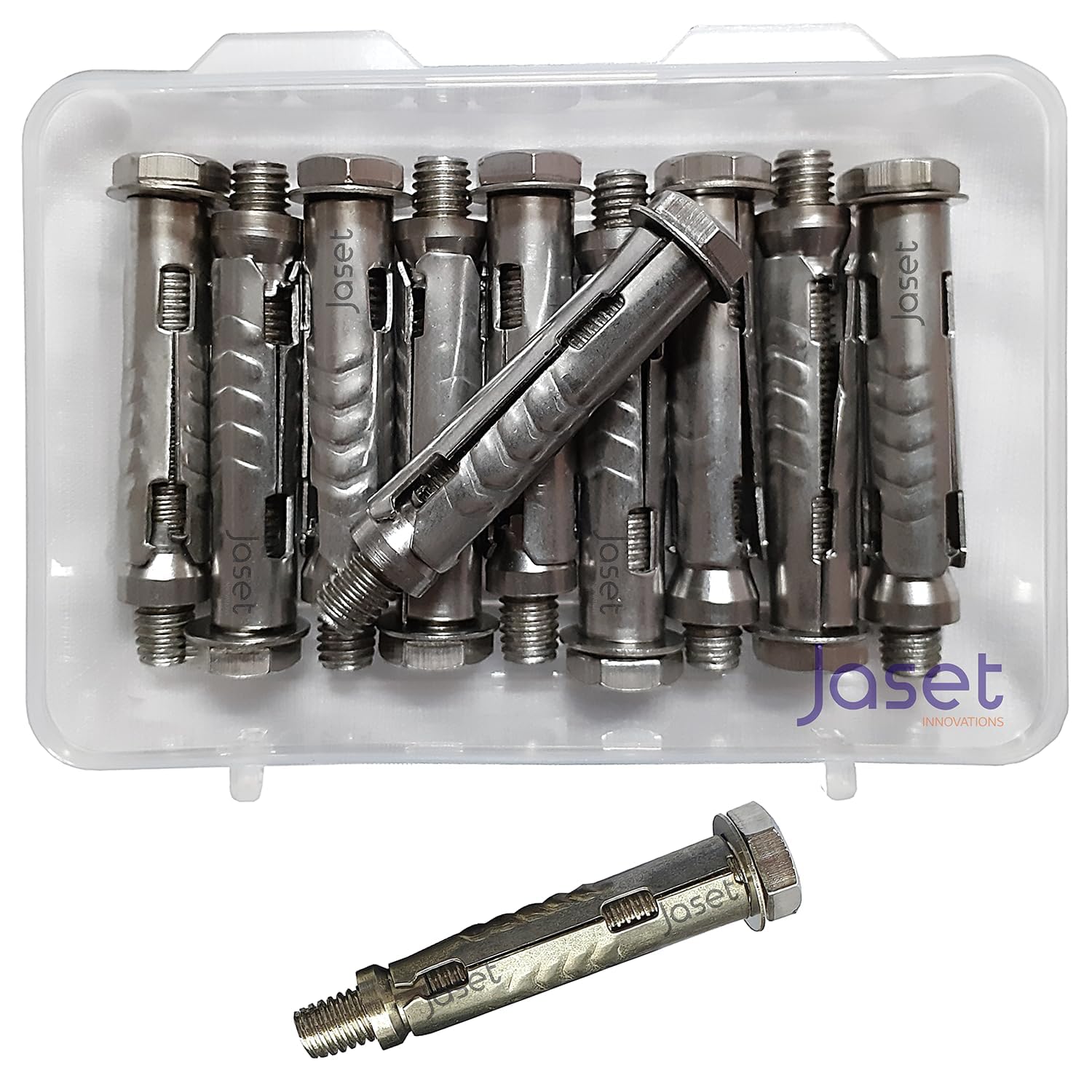Sahmbi Innovations Stainless Steel Anchor Fasteners - 8x60-8mm Hex Head Bolt, 60mm Length (Pack of 10)-image-32