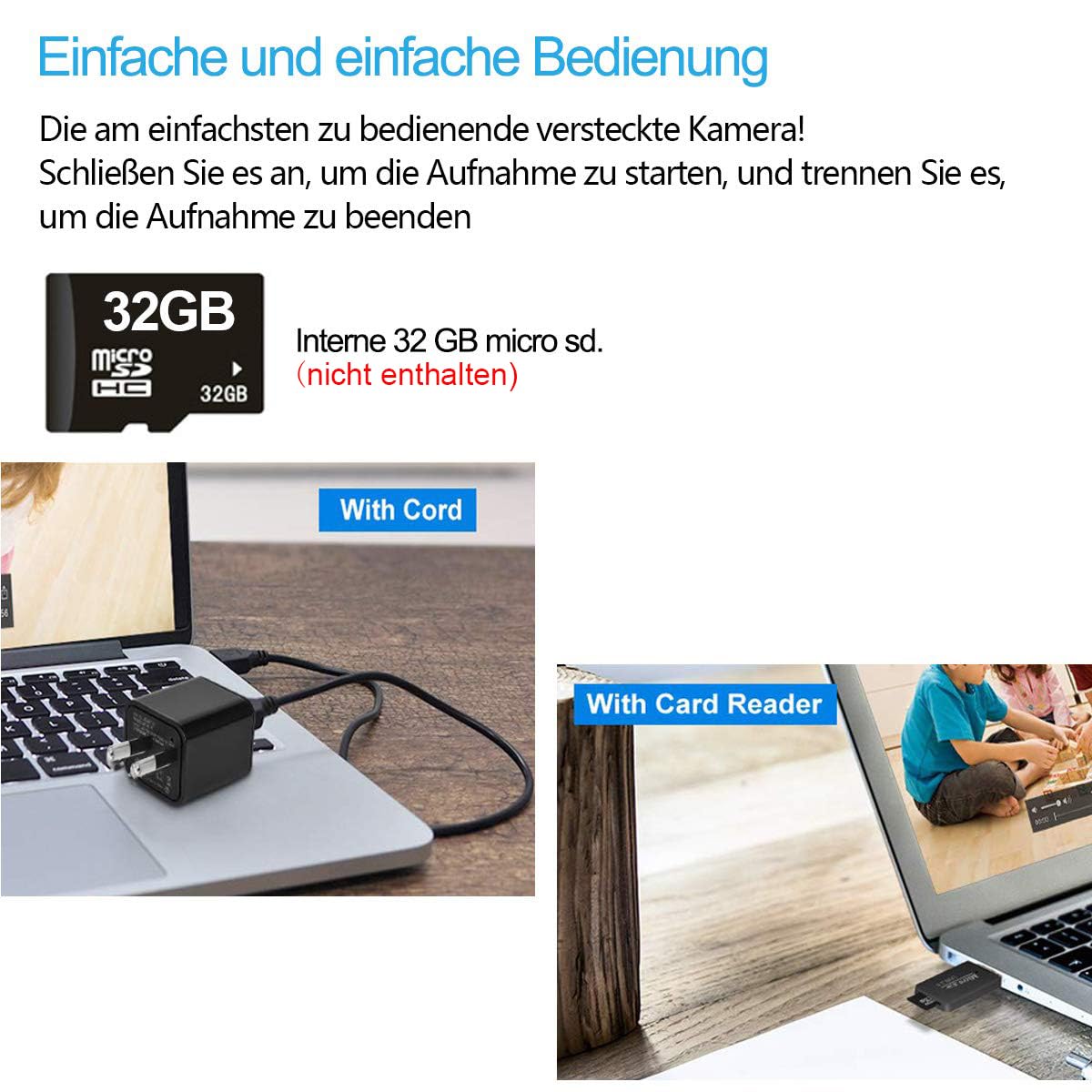 Mini Überwachungskameras 1080P USB Mini Kamera Ohne WLAN